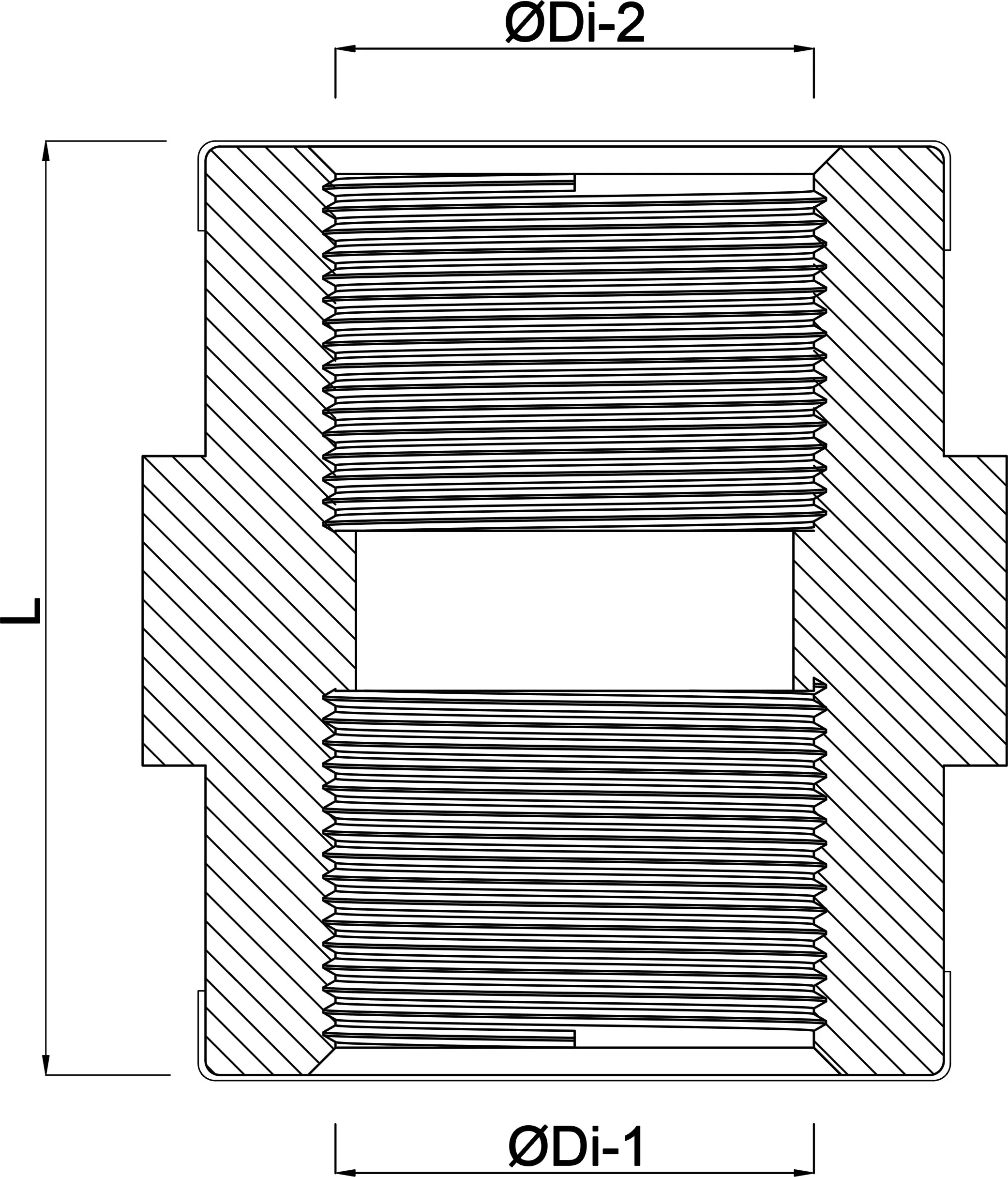 Muffe PP 1" Innengewinde 10bar Beige