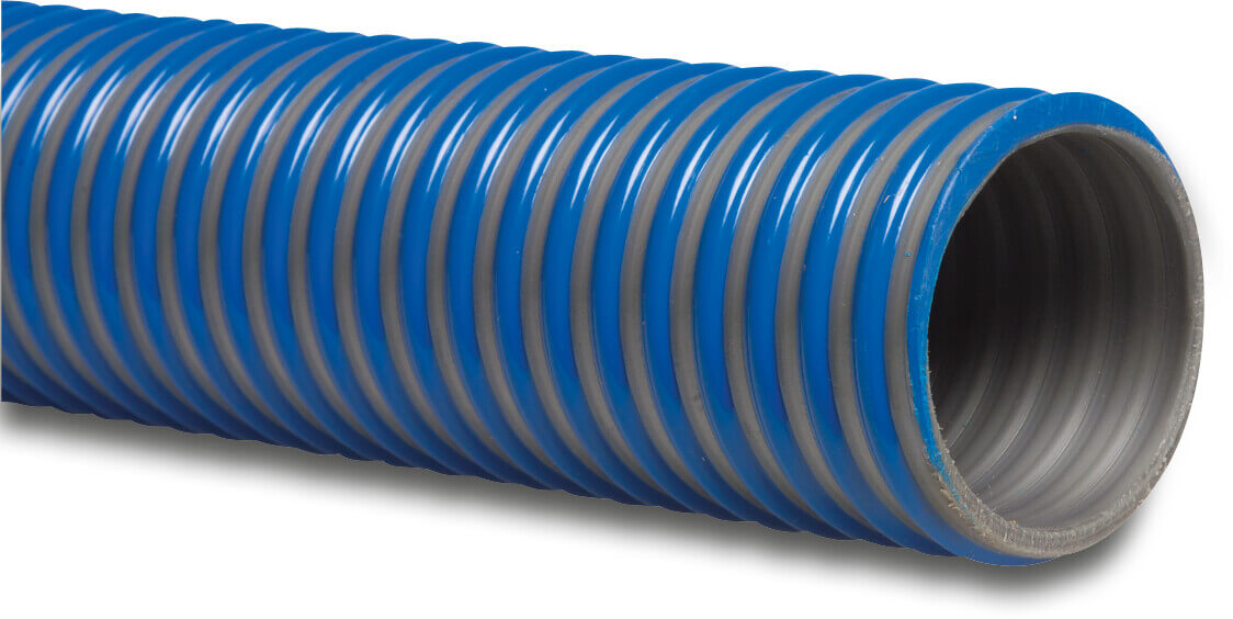 Profec Spiraalslang PVC 76 mm x 89,4 mm 3,5bar 0.9bar blauw/grijs 25m type Agriflex