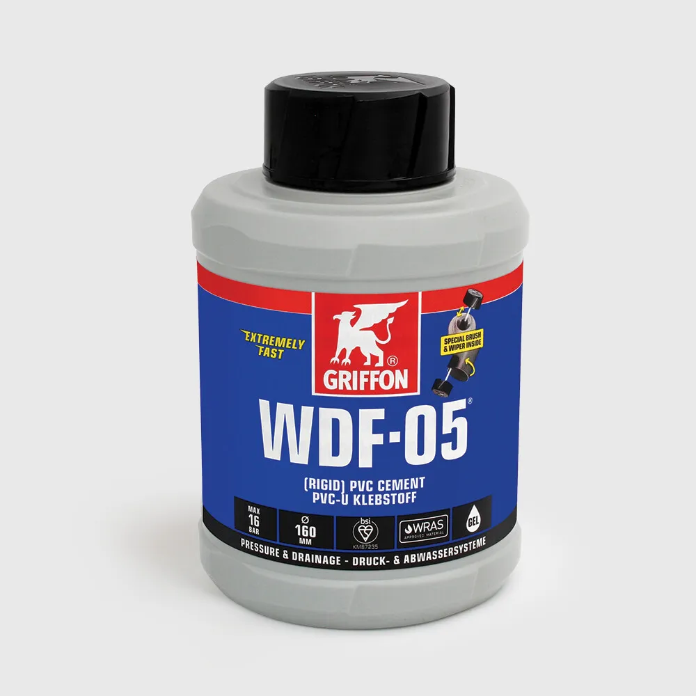 Griffon PVC lim 0,5L med pensel WRAS type WDF-05 label EN/DE