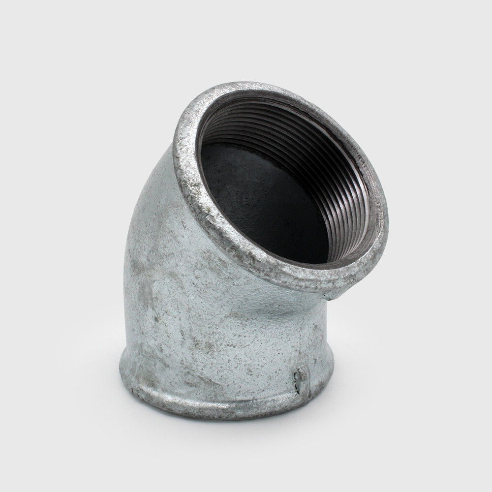 Profec Nr. 120 Elbow 45° cast iron galvanised 2" female thread 25bar DVGW