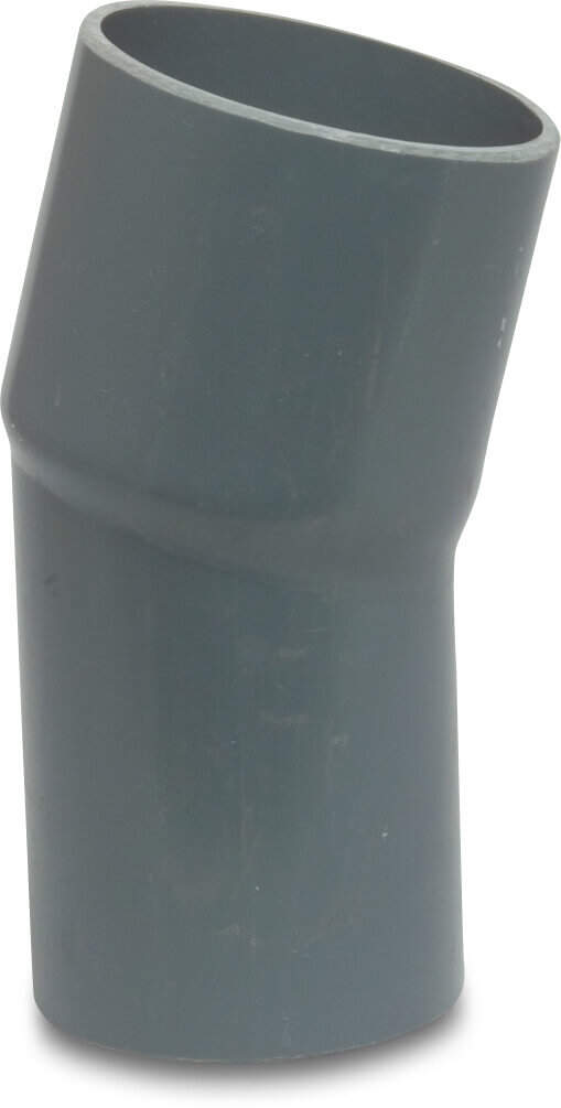Profec Bocht 15° PVC-U 90 mm lijmmof x lijmspie 12,5bar grijs type handgevormd
