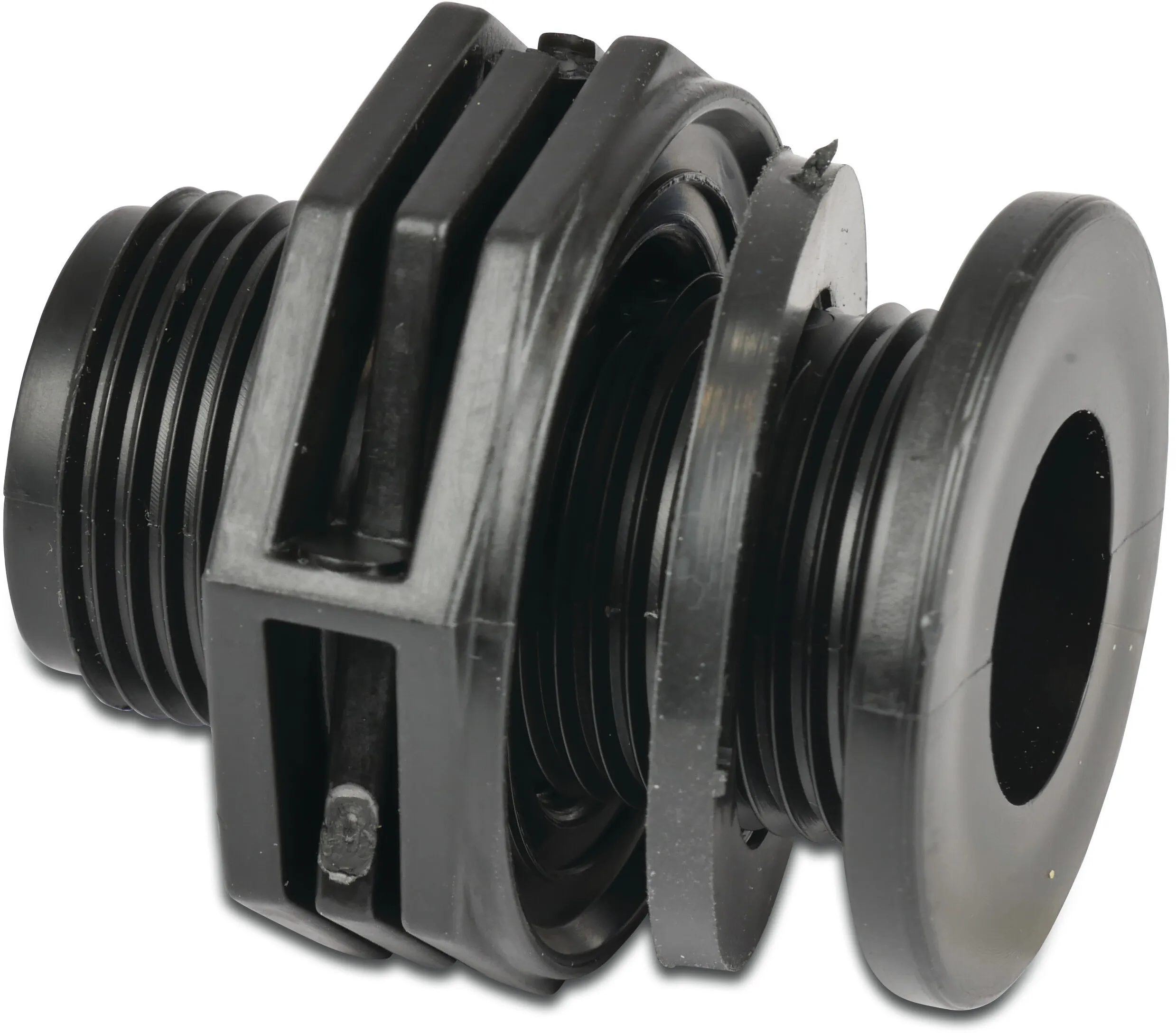 Profec Bulkhead fitting PP 1" male thread 10bar black