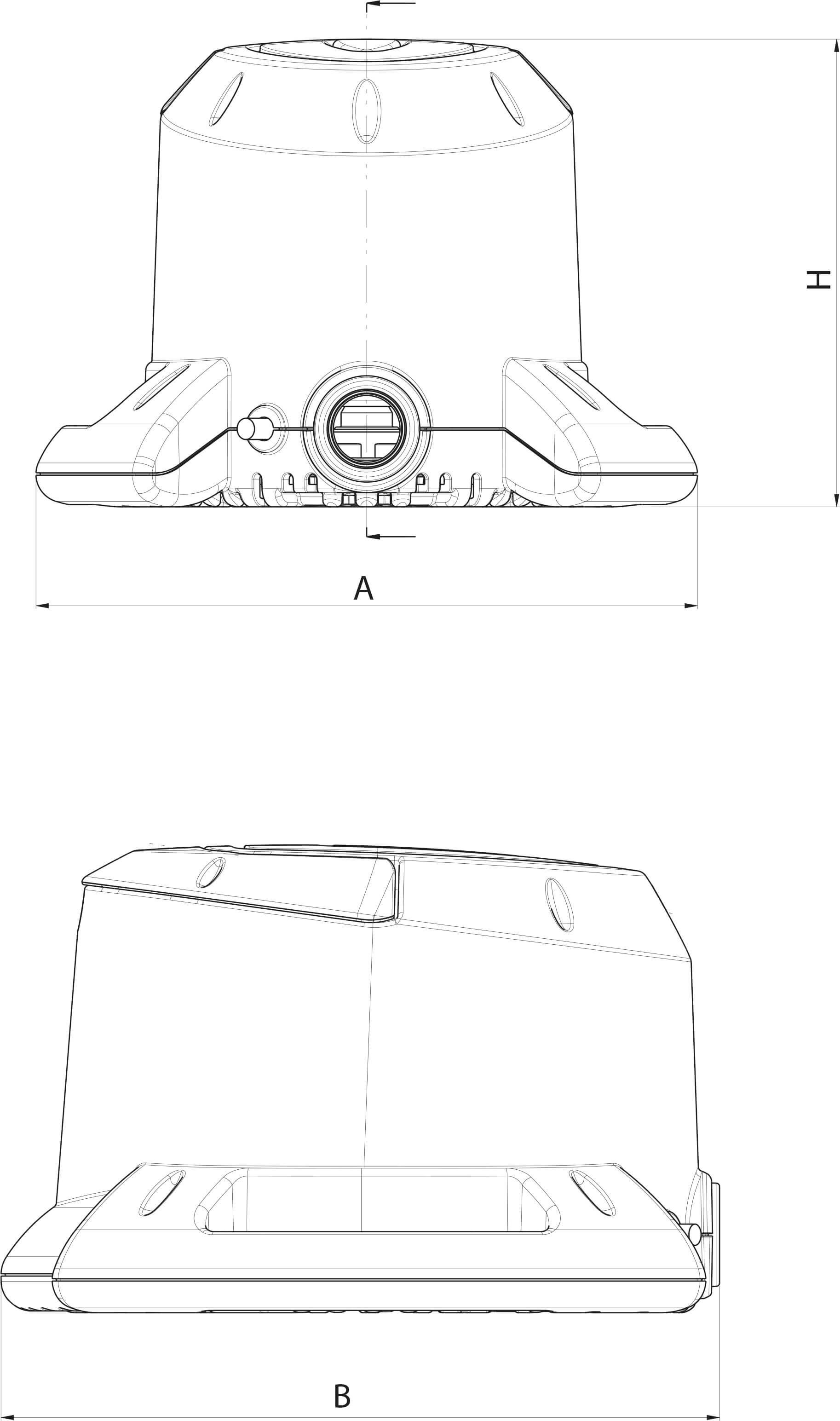 DAB Dykpumpe technopolymer 1" indvendig gevind 4,8A 230VAC sort type Eurocover