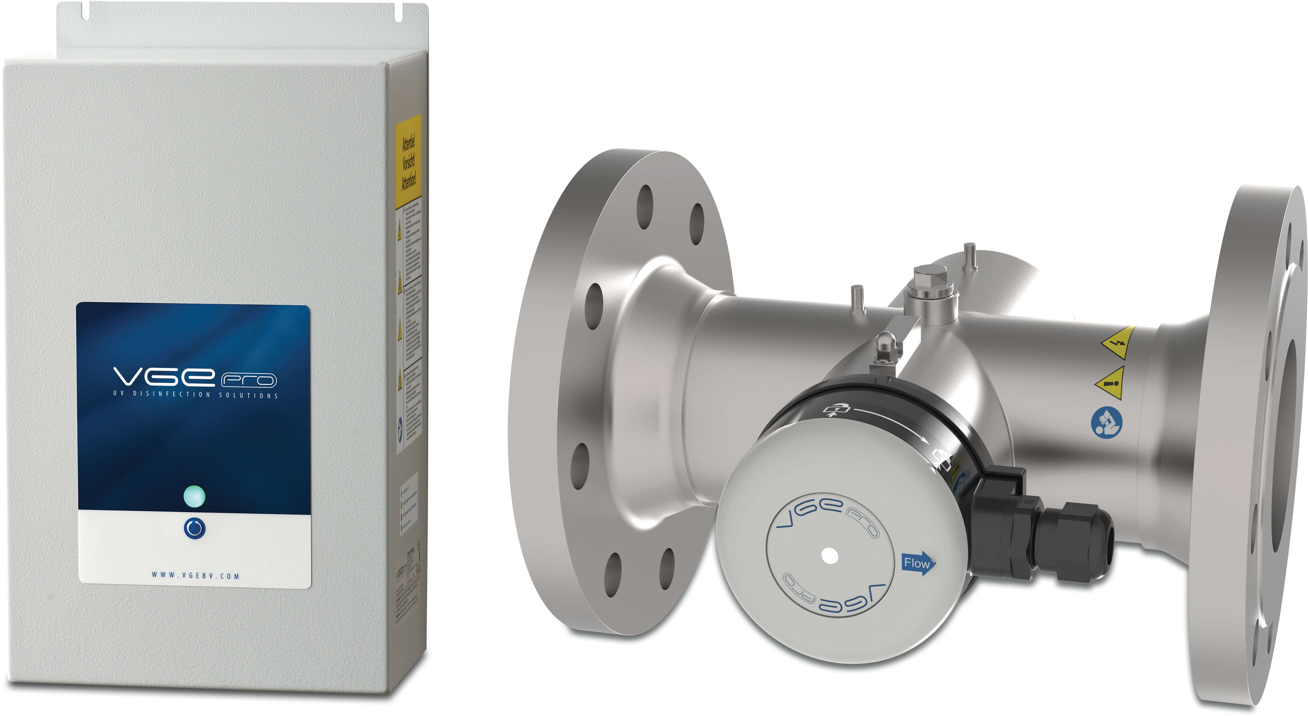 VGE Pro Medium pressure lamp UV system Edelstahl 316L DN80 Flansch 10bar type 600-85 Compact