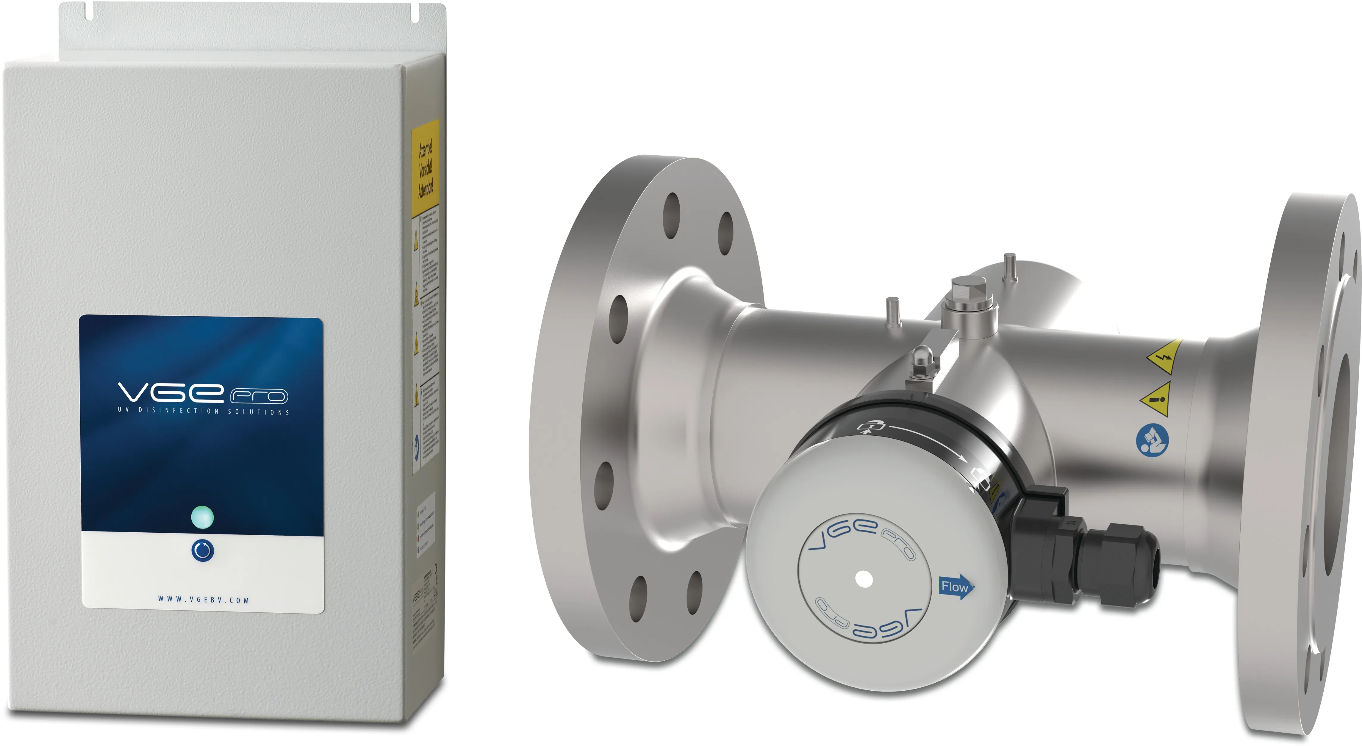 VGE Pro Medium pressure lamp UV system RVS 316L DN80 flens 10bar type 600-85 Compact