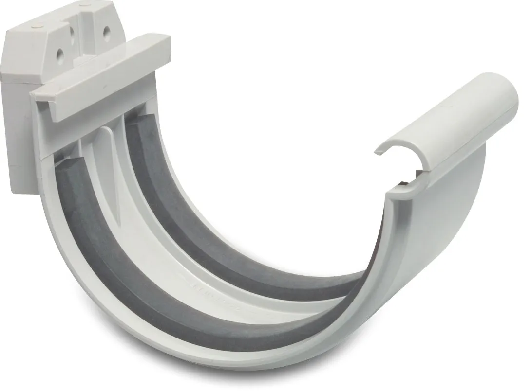 Gutter connection piece PVC-U 115 mm ring seal grey