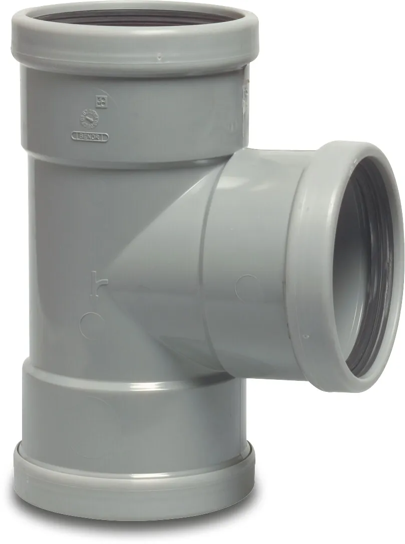Drainage T-piece 90° PVC-U 315 mm SN4 ring seal grey KOMO/BENOR