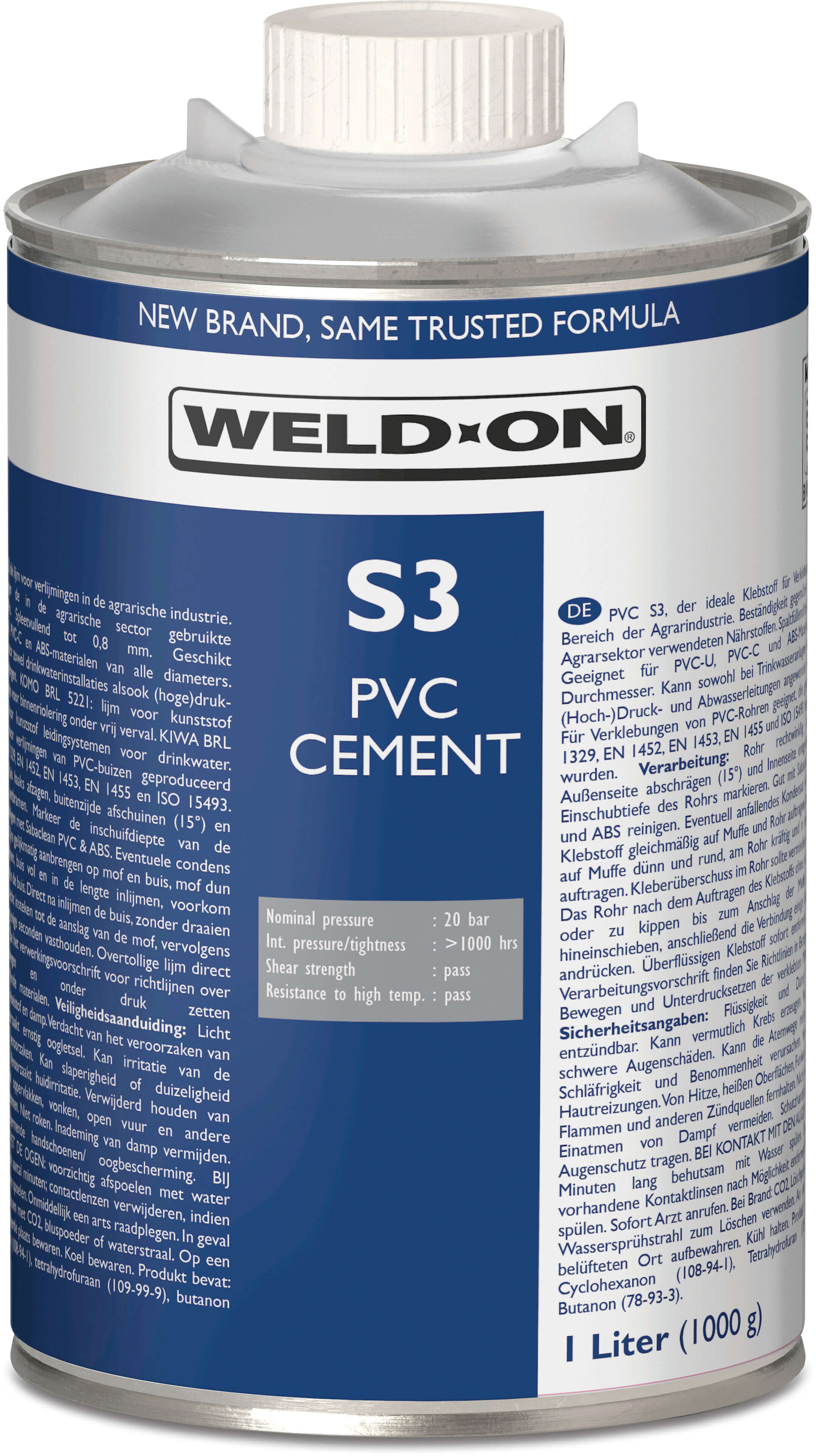 Weld-On PVC-Kleber 0,25ltr mit Pinsel KIWA Typ Saba S3 PVC