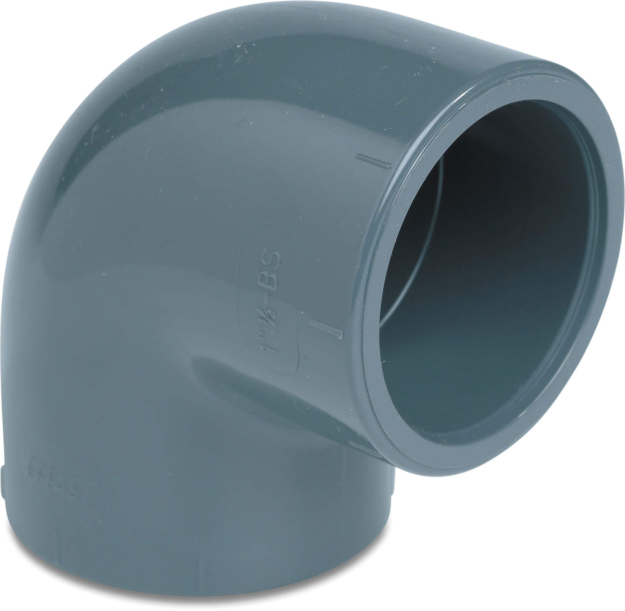Elbow 90° PVC-U 3/8" imperial glue socket 16bar grey WRAS
