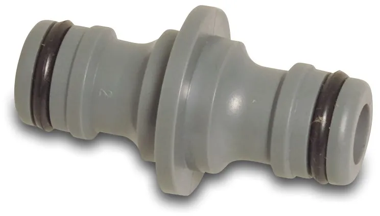 2-weg slangkoppeling PVC-U mannelijk klik grijs TOC