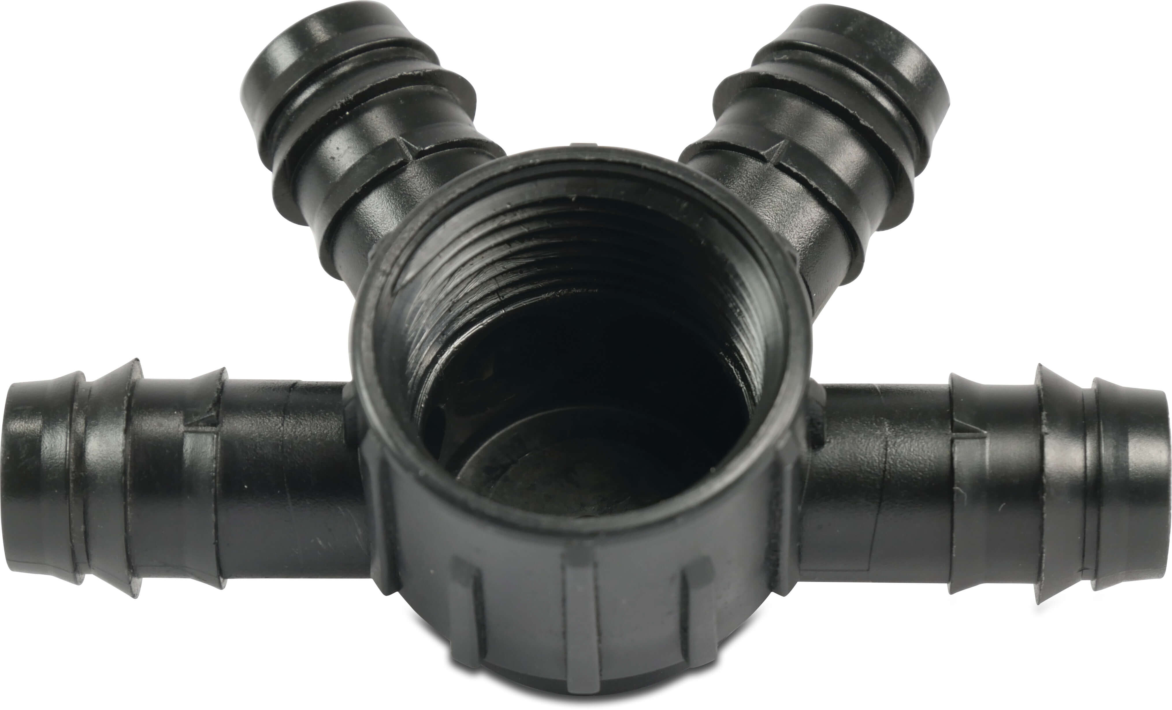 4-Wege Verteiler POM 16 mm x 1" Tülle x Innengewinde 4bar Schwarz