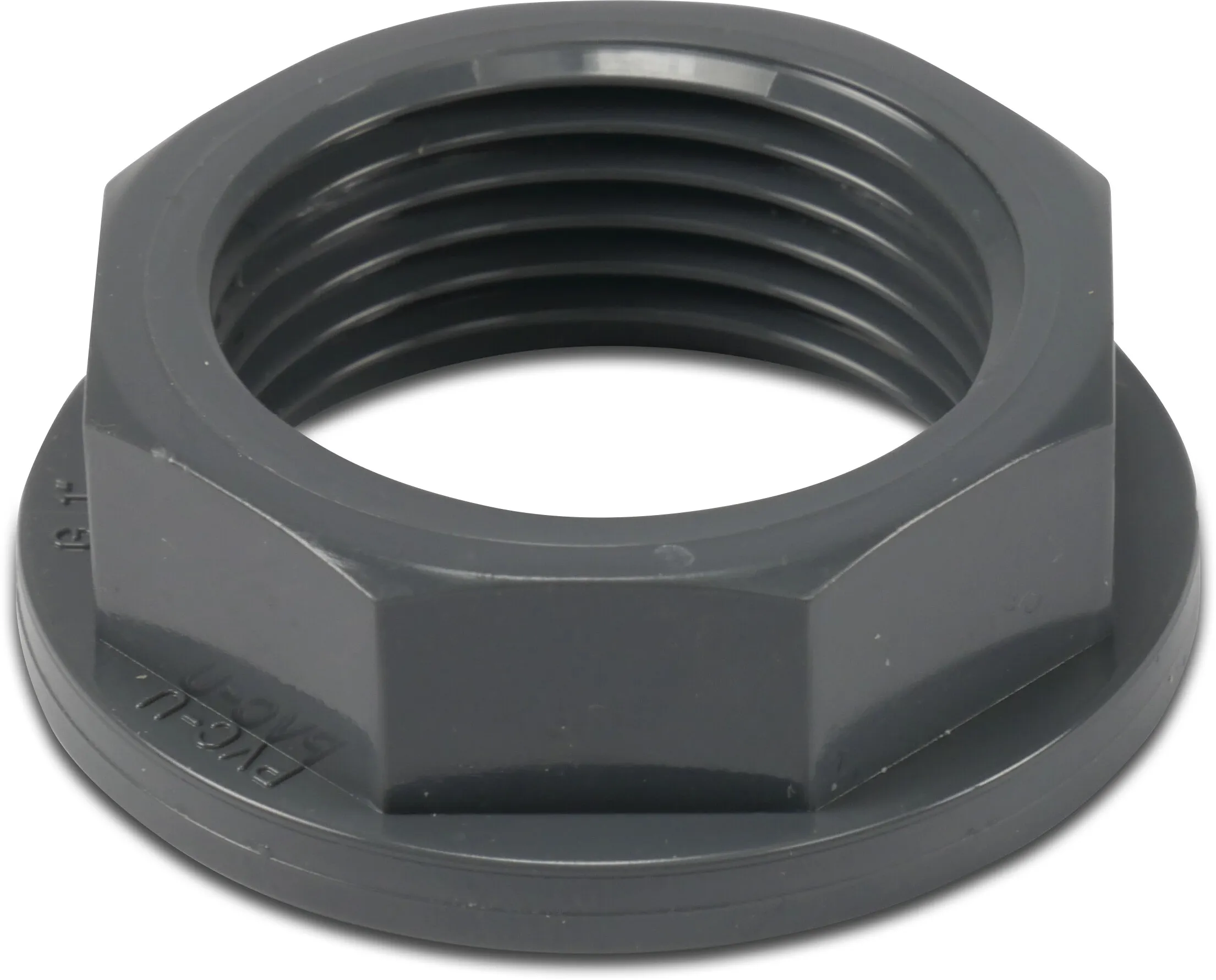Profec Bulkhead back nut PVC-U 1 1/4" female thread grey