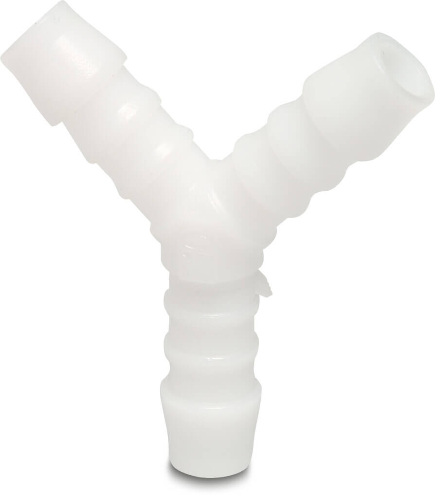 Hose tail Y-piece nylon 12 mm hose tail 10bar white