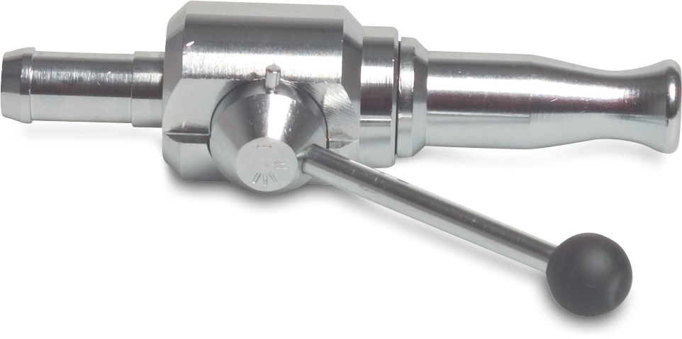 Jet nozzle chrome-plated brass 1/2" x 13 mm hose tail type with valve