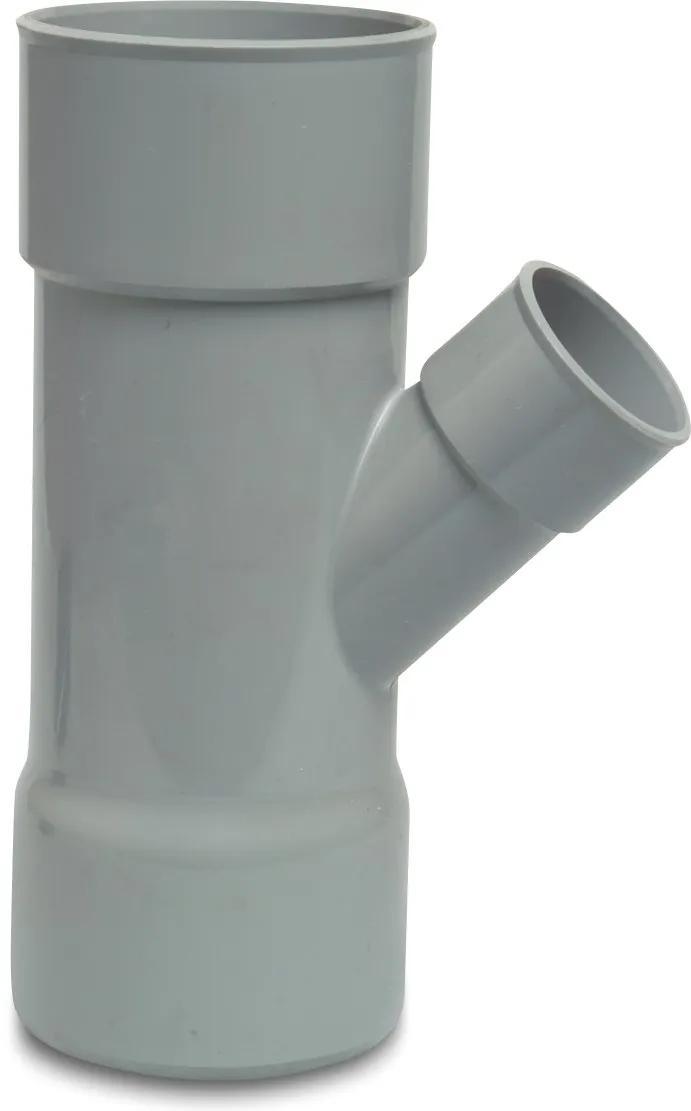 Drainage reducer T-piece 45° PVC-U 75 mm x 50 mm x 75 mm glue socket grey KOMO