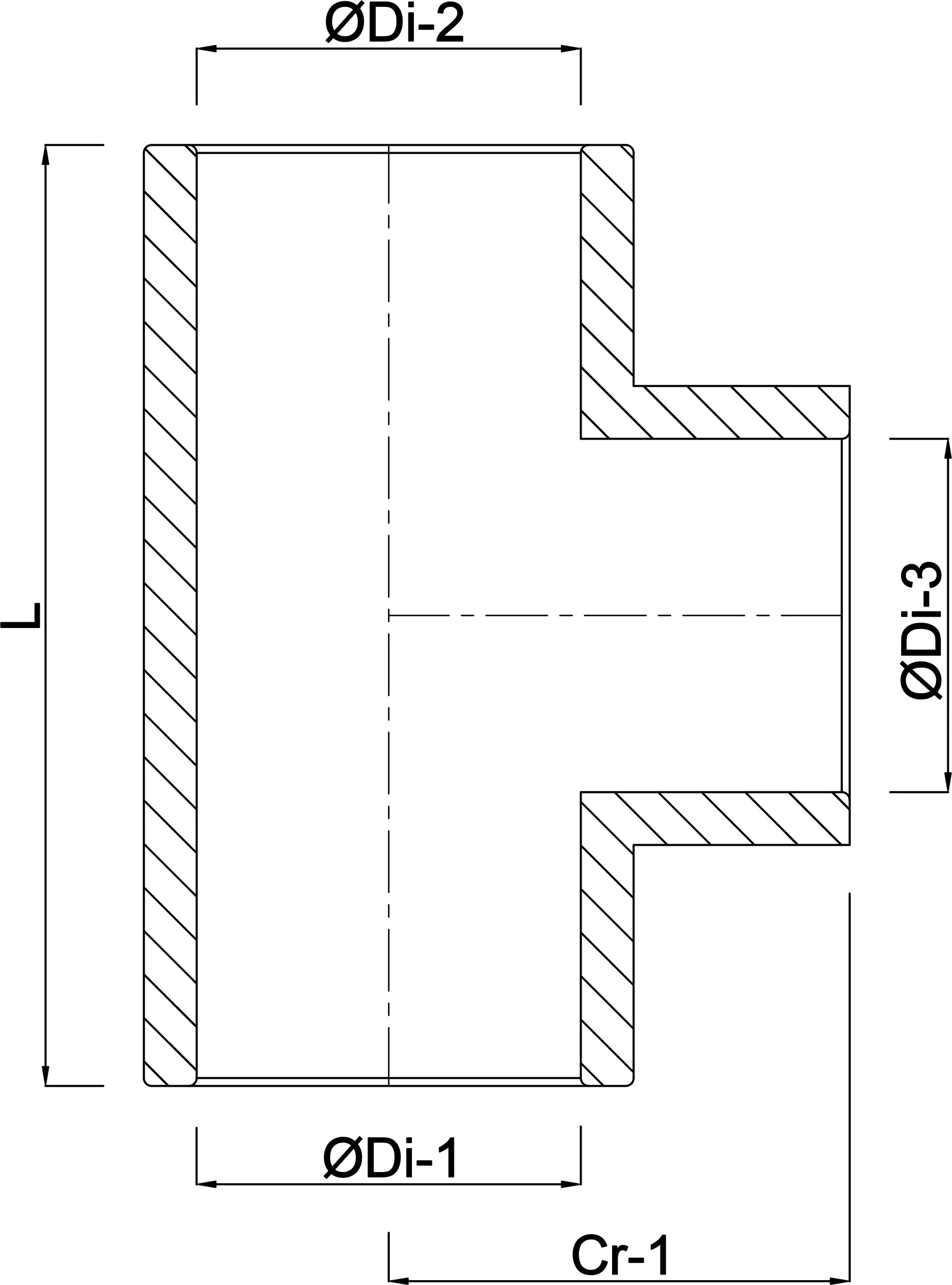 T-stuk 90° PVC-U 2" imperial lijmmof 16bar wit