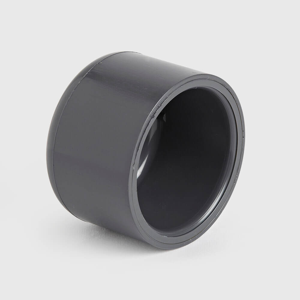 Cap PVC-U 40 mm glue socket 16bar grey