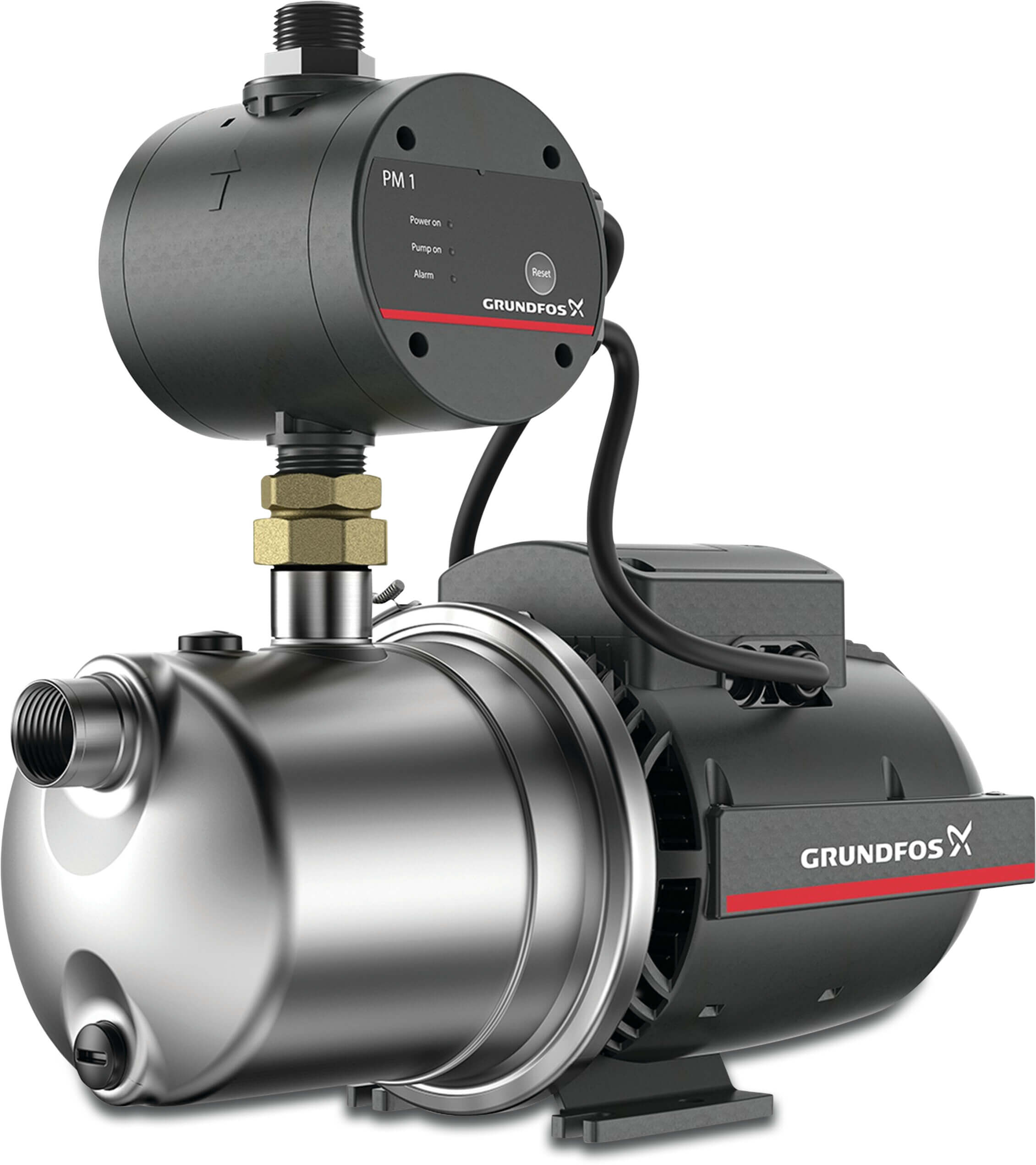 Grundfos Selvansugende boosterpumpe rustfri stål 1" indvendig gevind 5.1A 230VAC type JP4-54 PM1