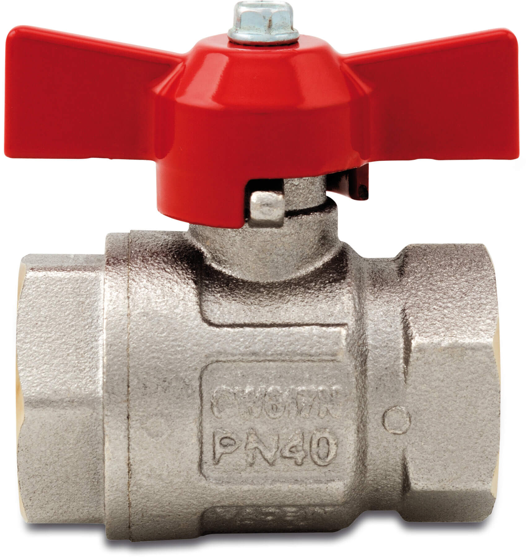 Itap Ball valve brass nickel plated 3/8" female thread 50bar type 092