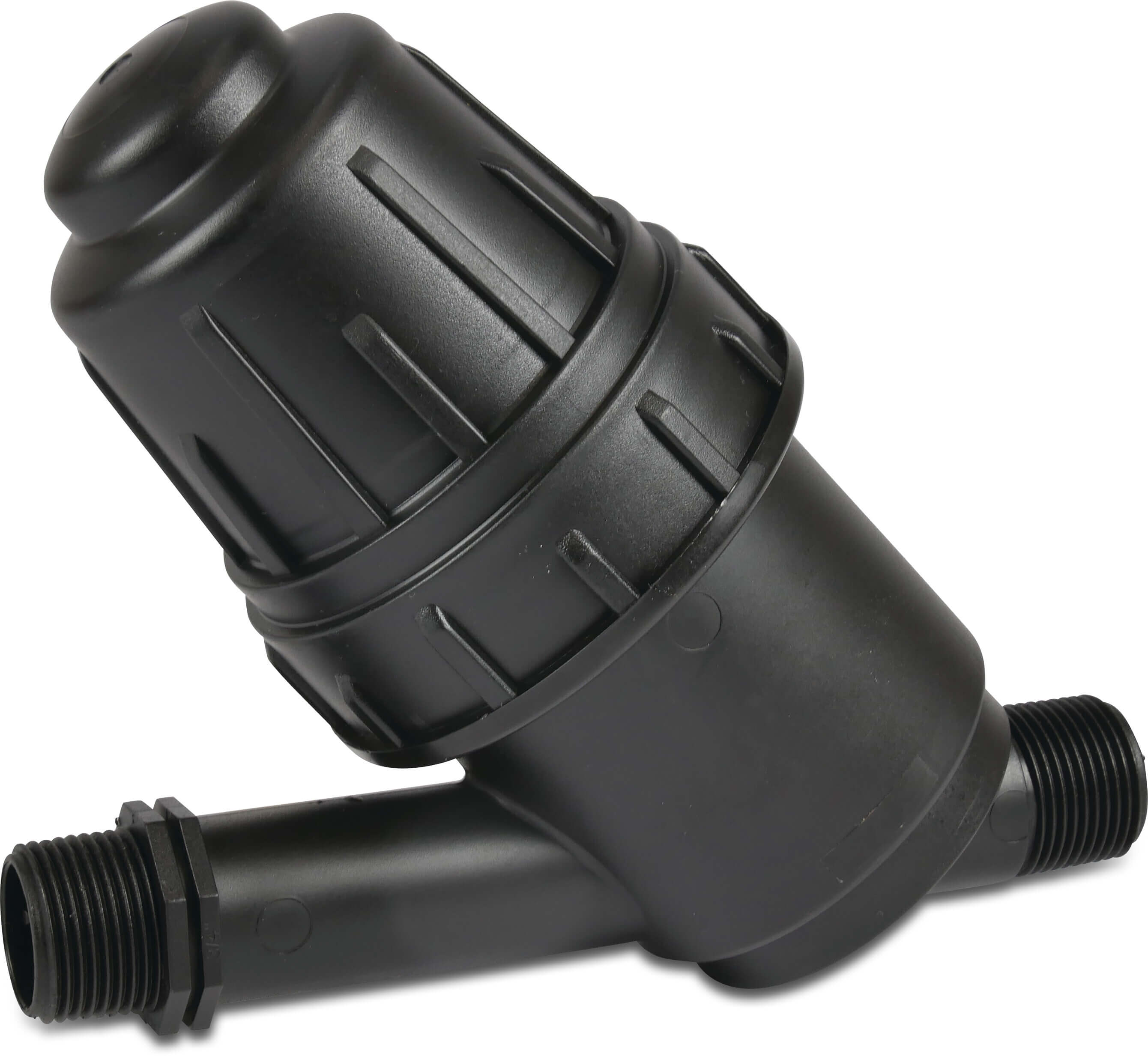 Inline filter PP 3/4" male thread 8bar 130micron stainless steel gauze black type small