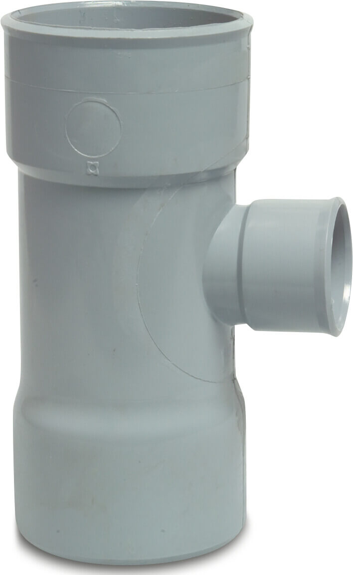 Drainage reducer T-piece 87° PVC-U 110 mm x 75 mm x 110 mm glue socket grey KOMO