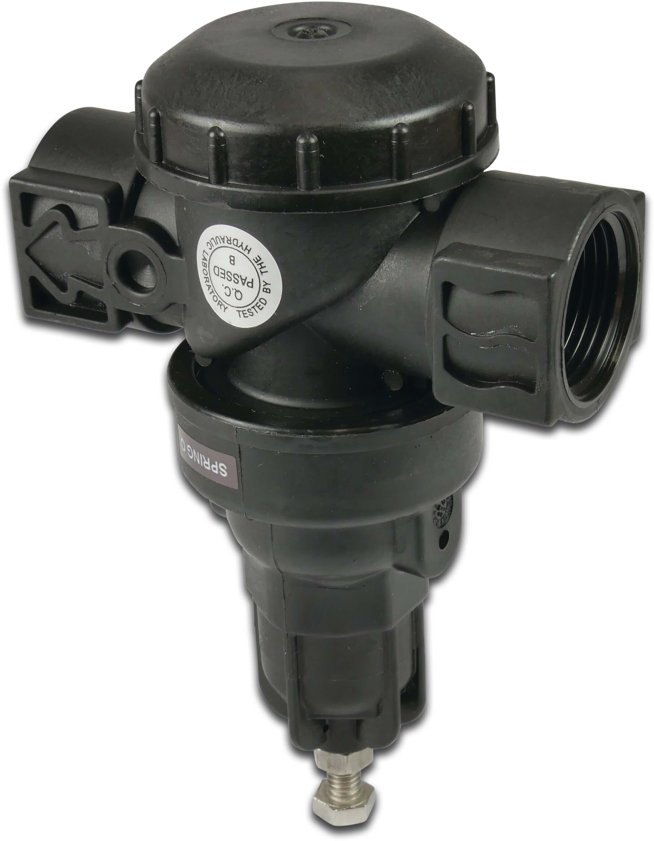 Bermad Trykreduktionsventil plastik 1" indvendig gevind 9bar brun type 100N