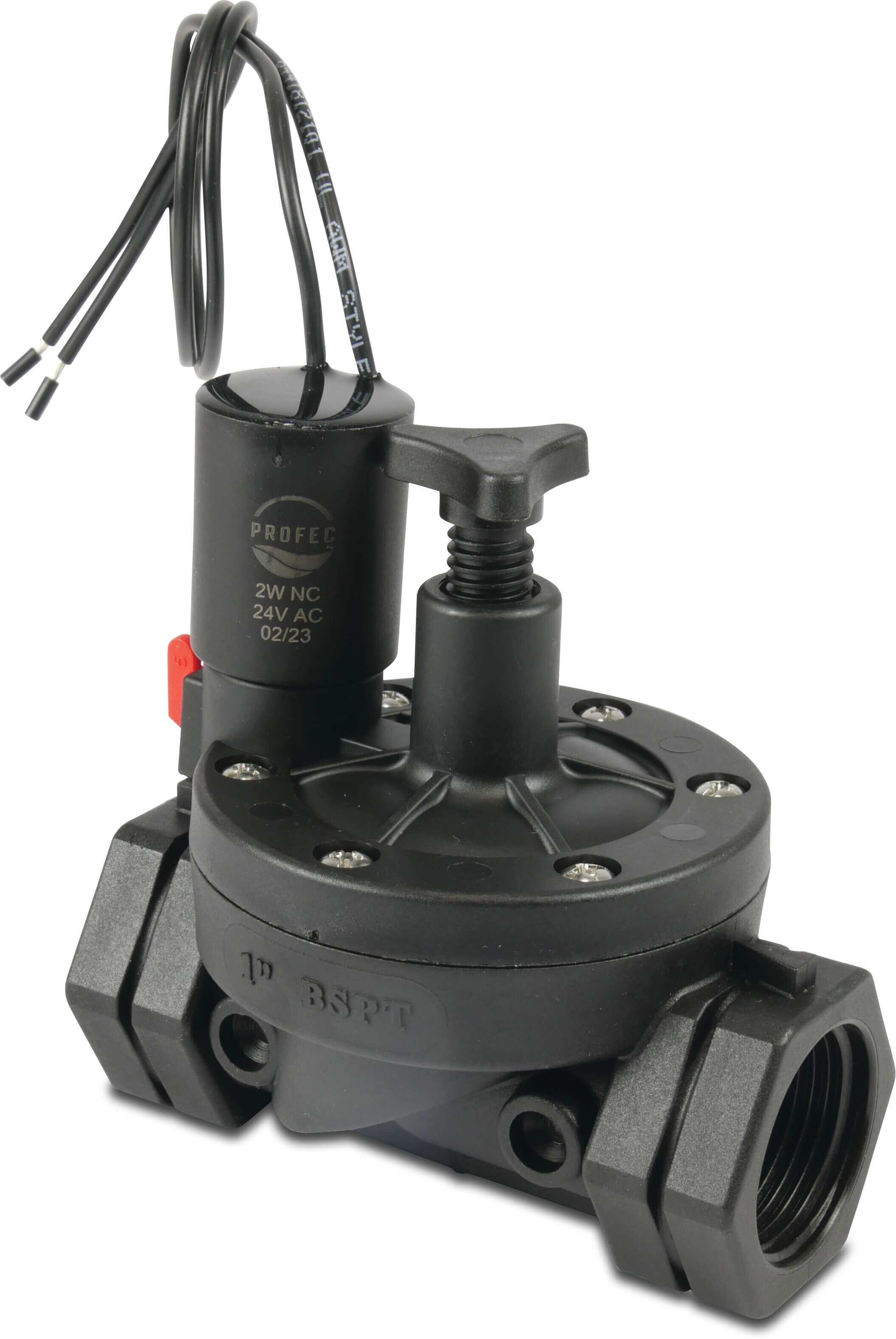 Profec Solenoid valve fibreglass reinforced nylon 2" female thread 10bar 24VAC black type 2-way NC