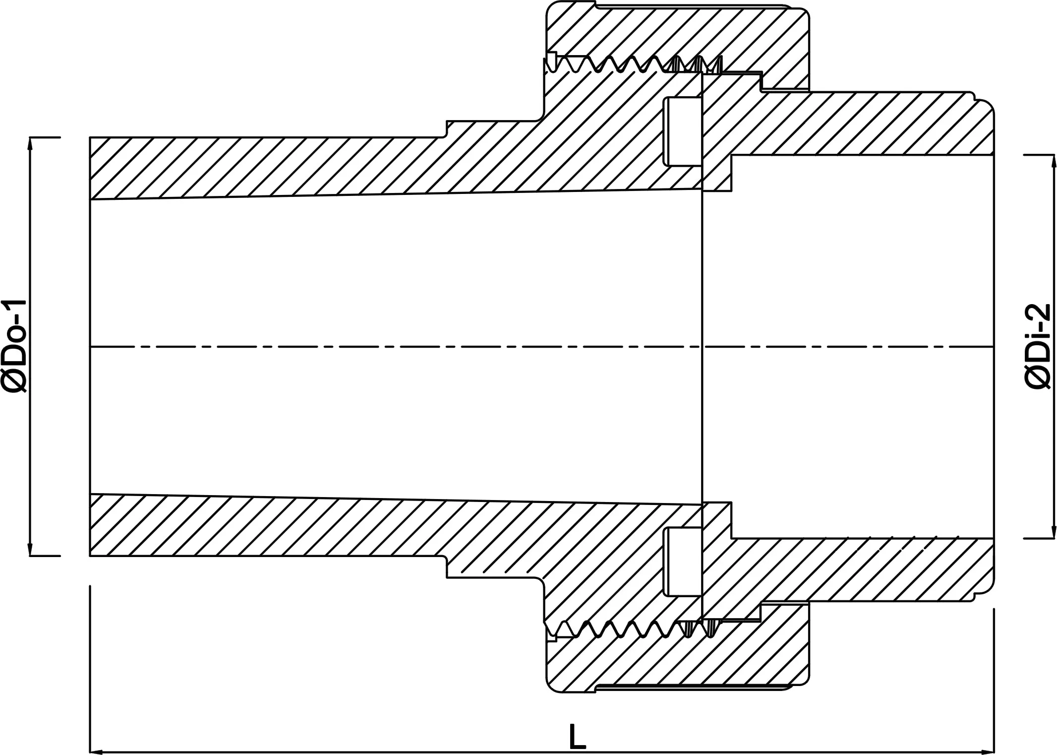 VDL Verschraubung PVC-U/PE 63 mm Klebemuffe x Stutzen SDR11 12.5bar Grau
