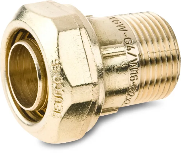 Beulco Adaptor socket brass 20 mm x 1/2" compression x male thread SDR 9 16bar DVGW type 6601