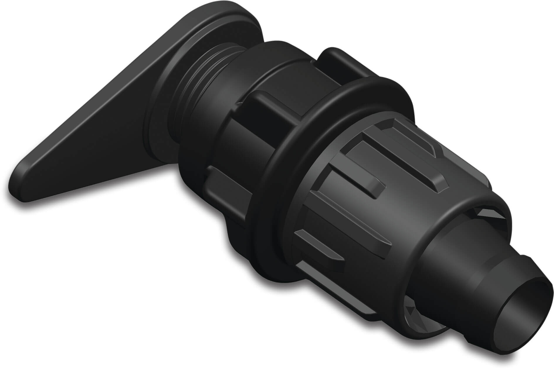 Übergangsadapter PP 17 mm Tape x Flachschlauchverbindung 6bar Schwarz