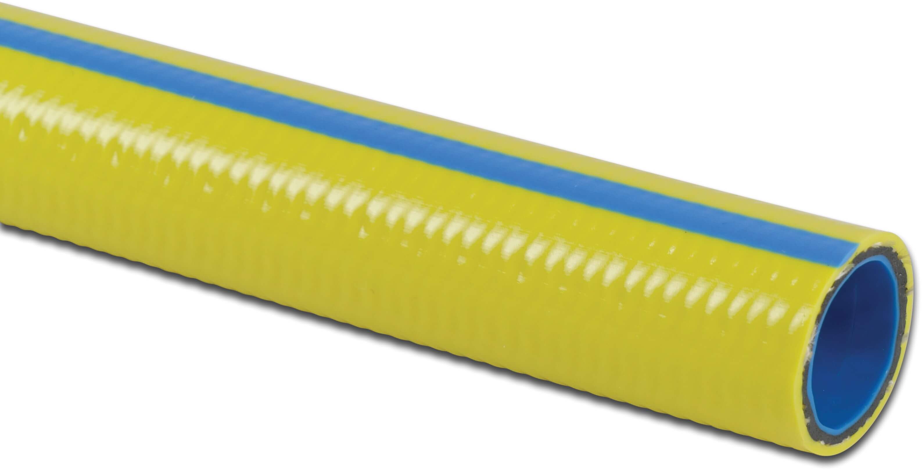 Profec Slang PVC 12.5 mm 10bar geel/blauw 25m type Torsino Plus