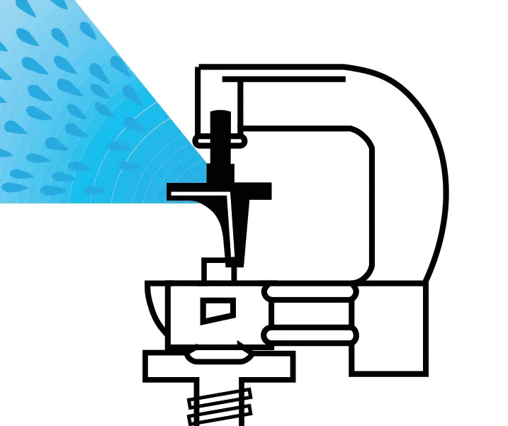 NaanDan Zamgławiacz tworzywo sztuczne 3/8WW GZ 1,4 mm 180° niebieski typ Hadar 7110, 180°