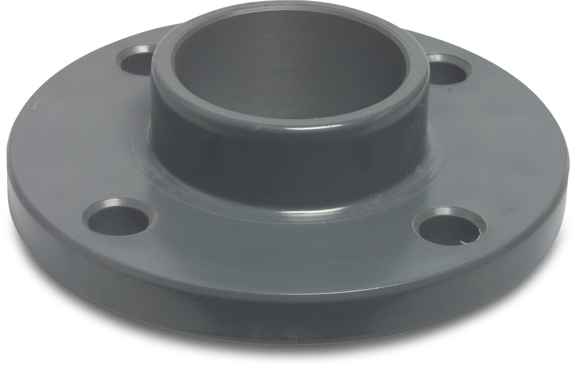 Flange adaptor PVC-U DN15 x 1/2" DIN flange x glue socket 16bar grey PN10/16 WRAS BS4504