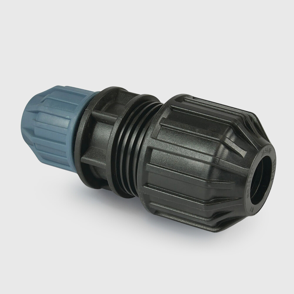 Jason Nakrętka PP 15-22 mm x 20 mm zacisk 10bar czarno-niebieski DVGW/KIWA/WRAS