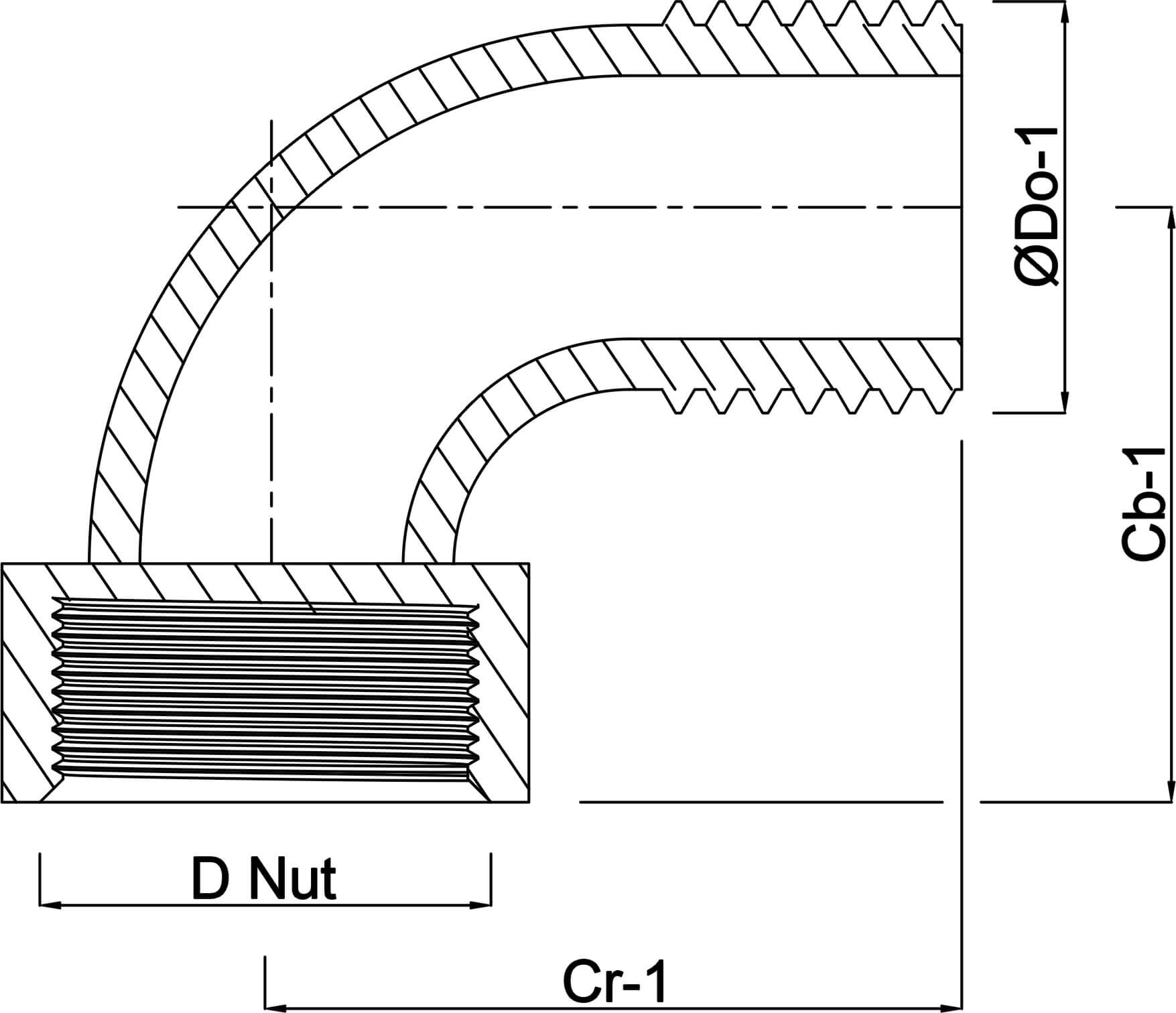 Nr. 100 2/3 union elbow 90° brass 3/4" x 1/2" female threaded nut x male thread 40bar