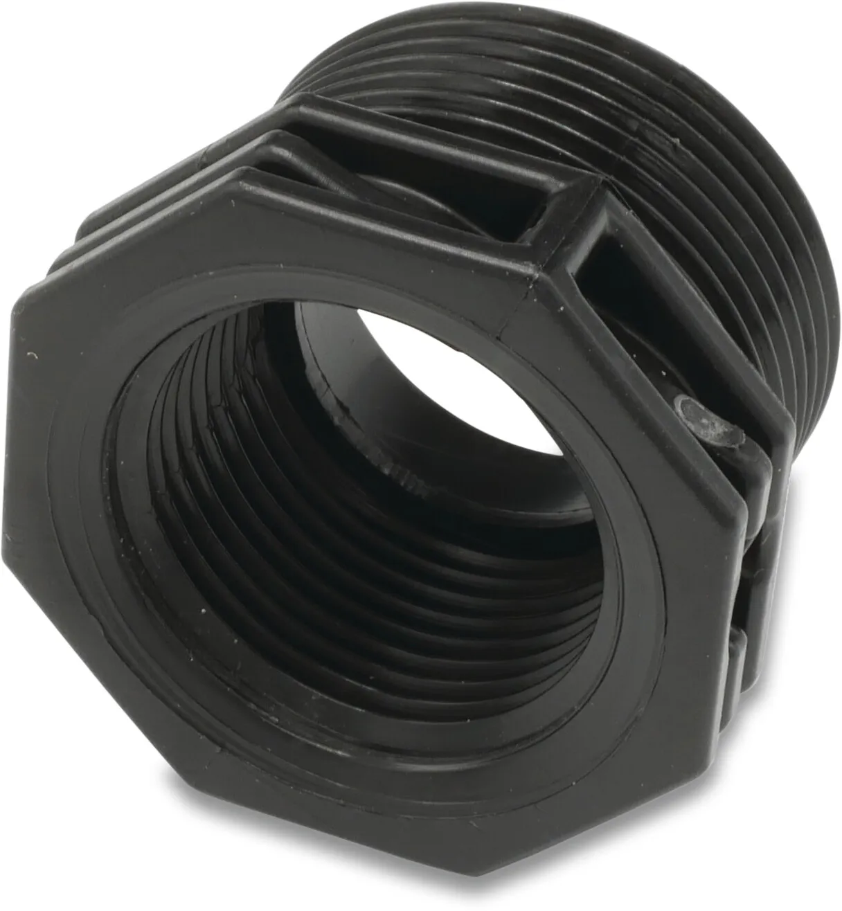 Reducer bush PP 3/4" x 1/2" male thread x female thread 10bar black