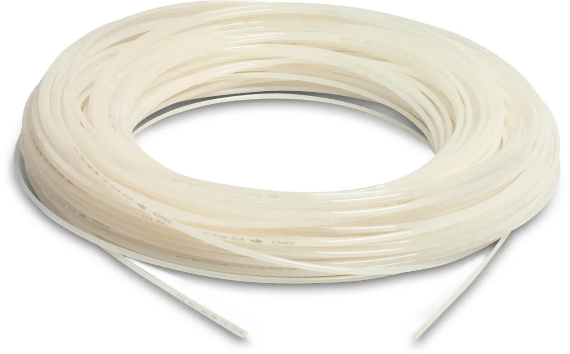 Slange PA (nylon) 2 mm x 4 mm 33bar hvid 100m type T11