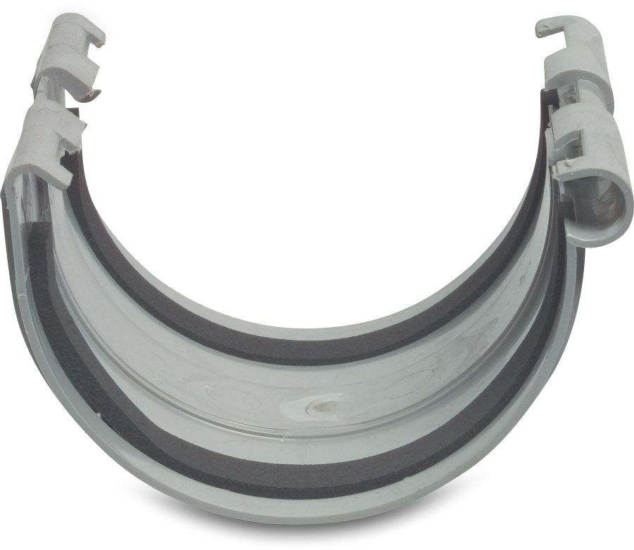 Gutter connection piece PVC-U 125 mm ring seal grey