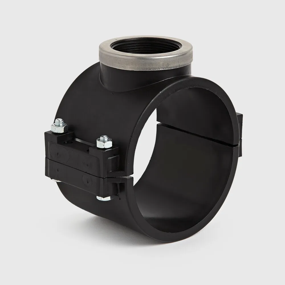 Profec Aanboorzadel PP 110 mm x 1 1/4" klem x binnendraad 12.5bar zwart type RVS ring