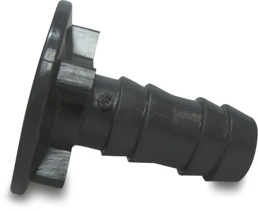 Tülle für Kugelhahn PVC-U 25 mm DIN Flansch x Schlauchtülle Grau