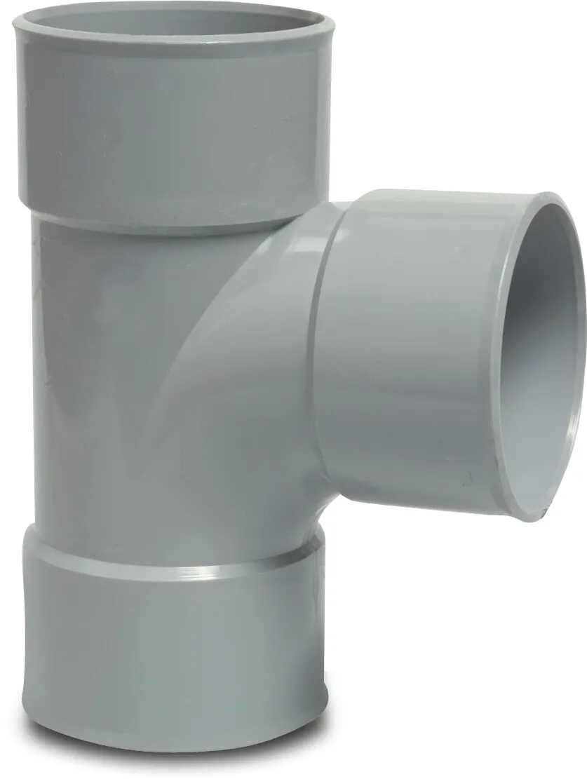 T-piece 90° PVC-U 75 mm glue socket grey KOMO