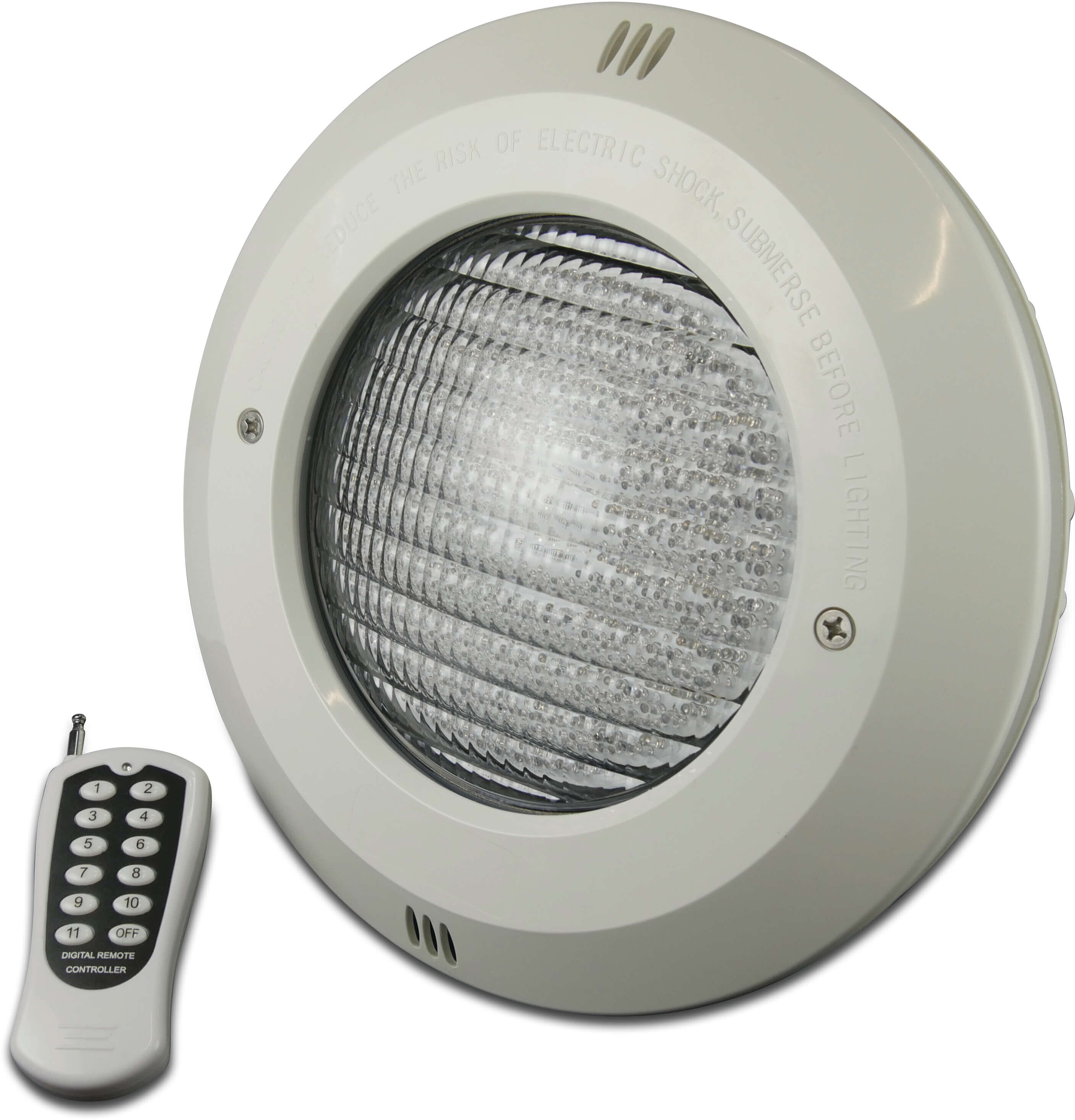 Flotide Zwembad LED lamp 12VAC LED-P300V PAR56 RGB type versterkte flens RGB 16W