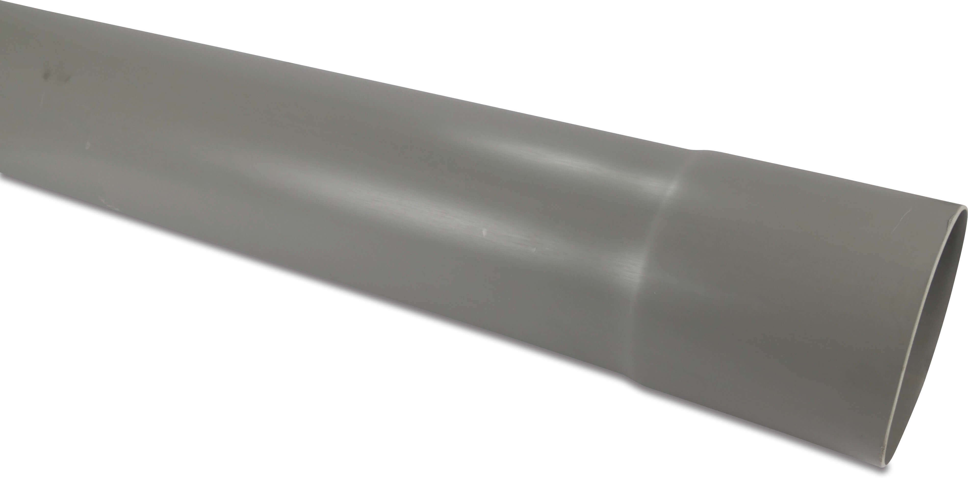 Rain water collection pipe PVC-U 60 mm x 1,5 mm glue socket x plain grey 4m
