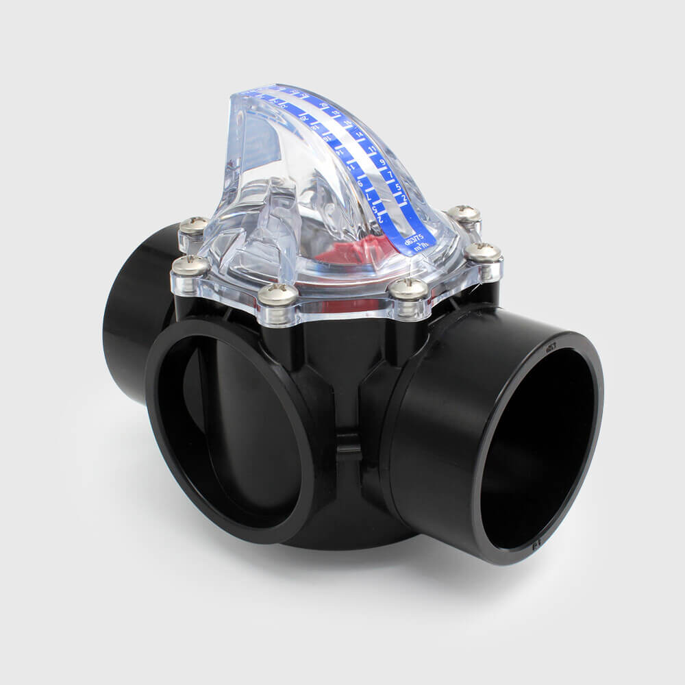 FlowVis Flow meter PVC 3,5 bar imperial glue socket black
