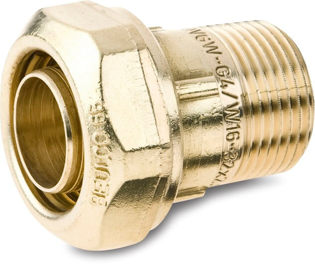 Beulco Adaptor socket brass 20 mm x 1/2" compression x male thread SDR 9 16bar DVGW type 6601