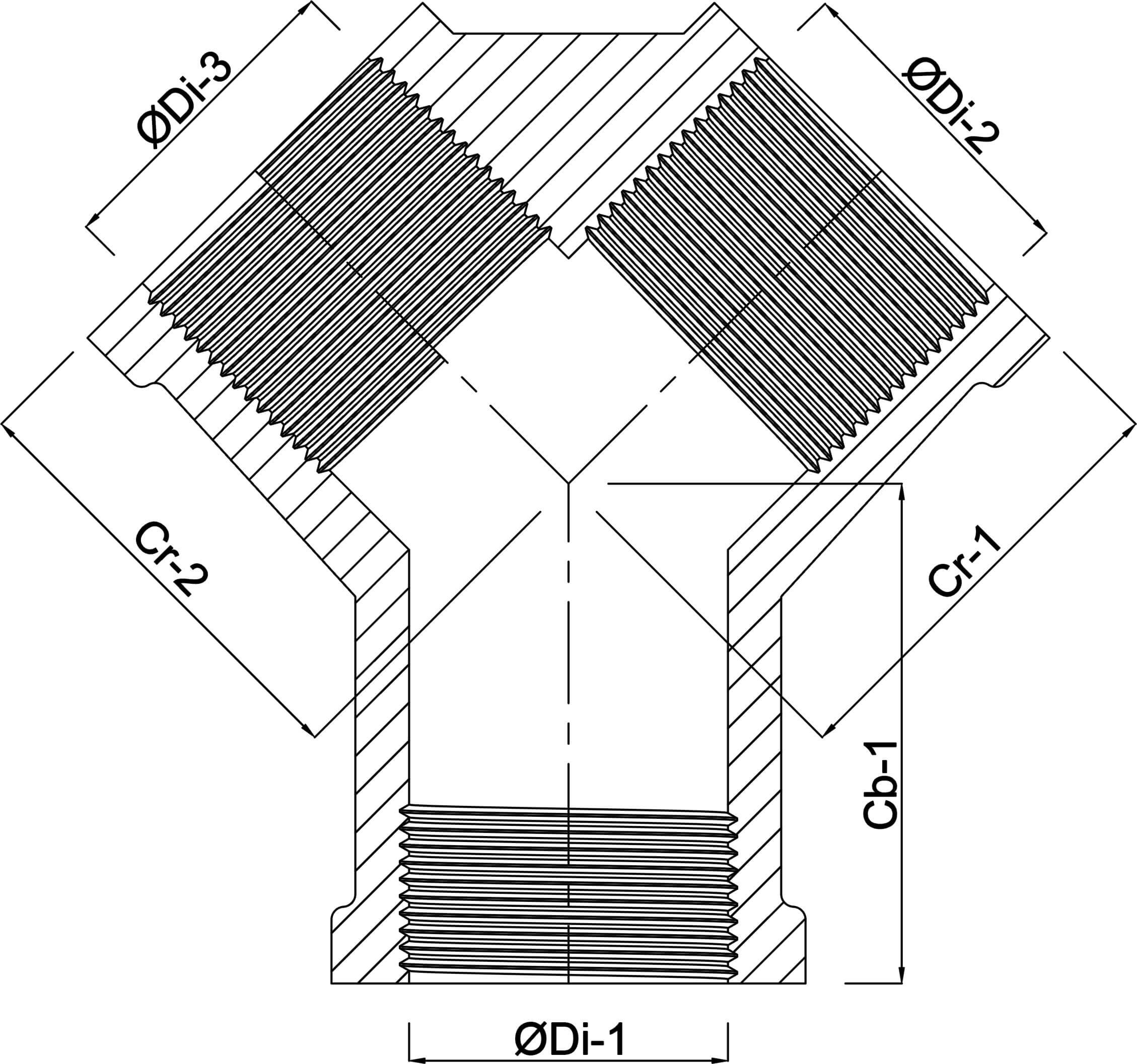 Profec Y-piece brass 1/2" female thread 30bar
