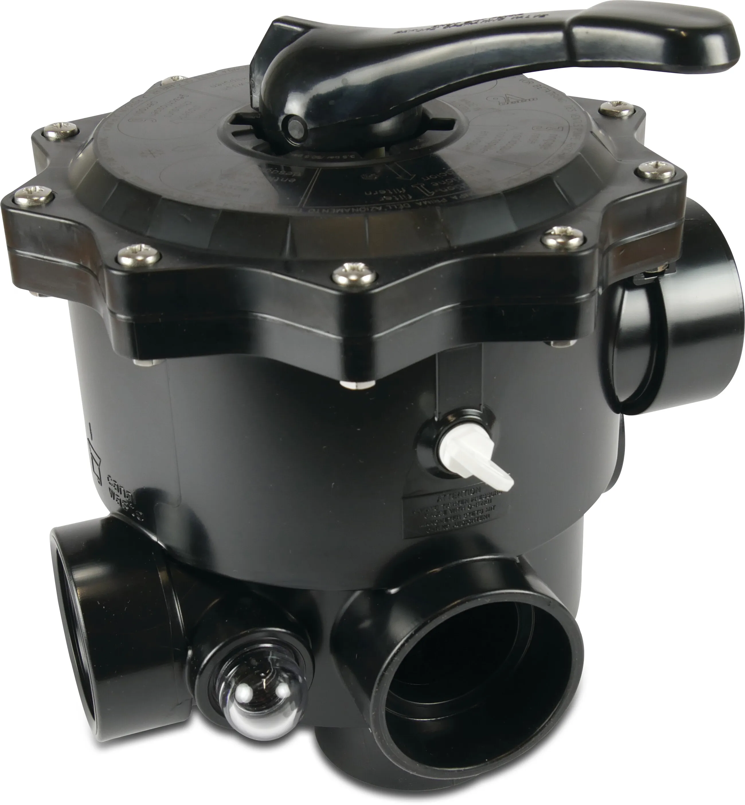 Meerwegklep ABS 1 1/2" zwart type top mount