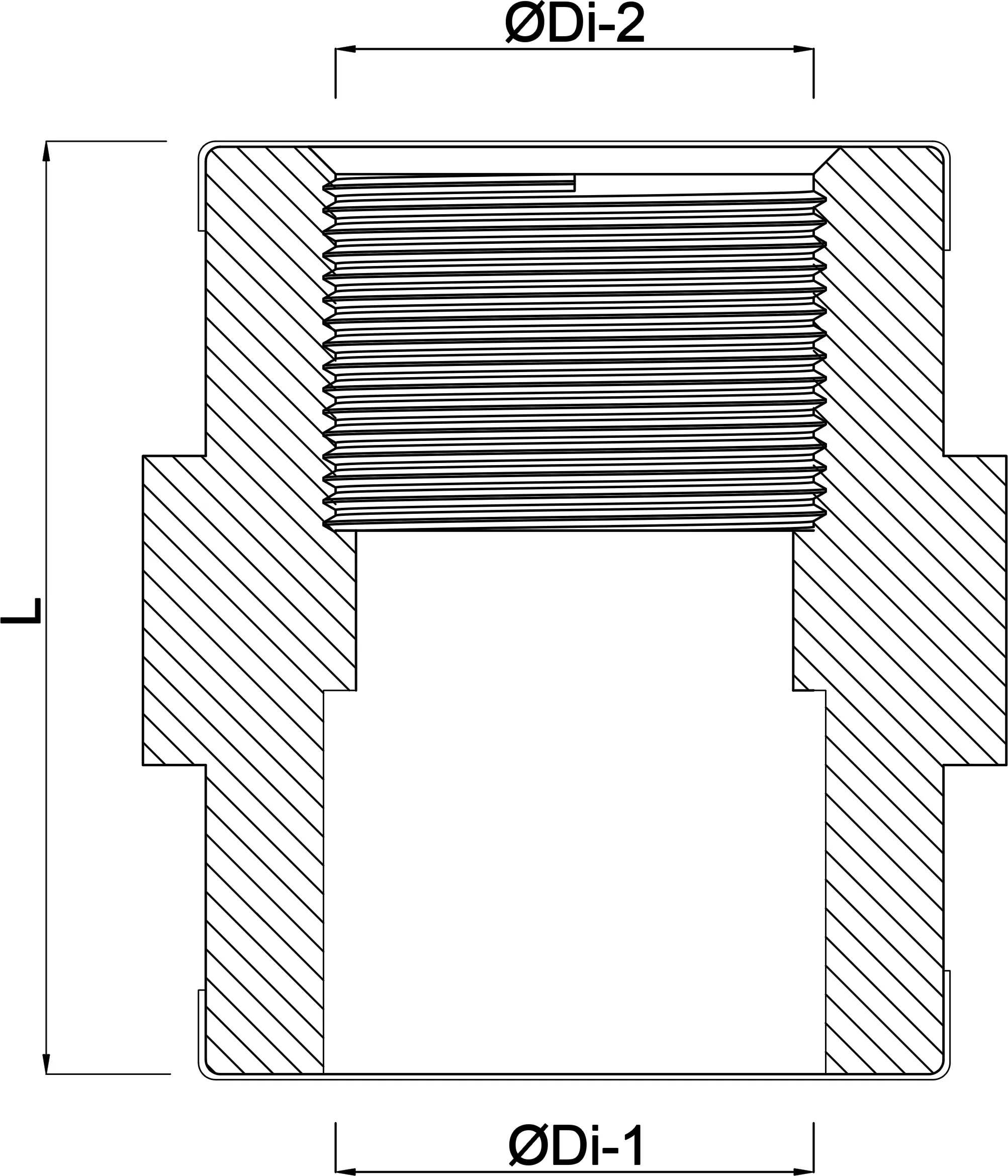 Profec Adaptor socket PVC-U 20 mm x 1/2" glue socket x female thread 16bar grey with stainless steel ring type reinforced