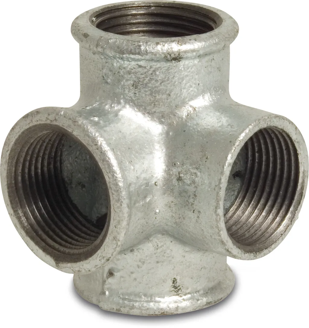 Profec Nr. 223 Cross-piece cast iron galvanised 1" female thread 25bar DVGW