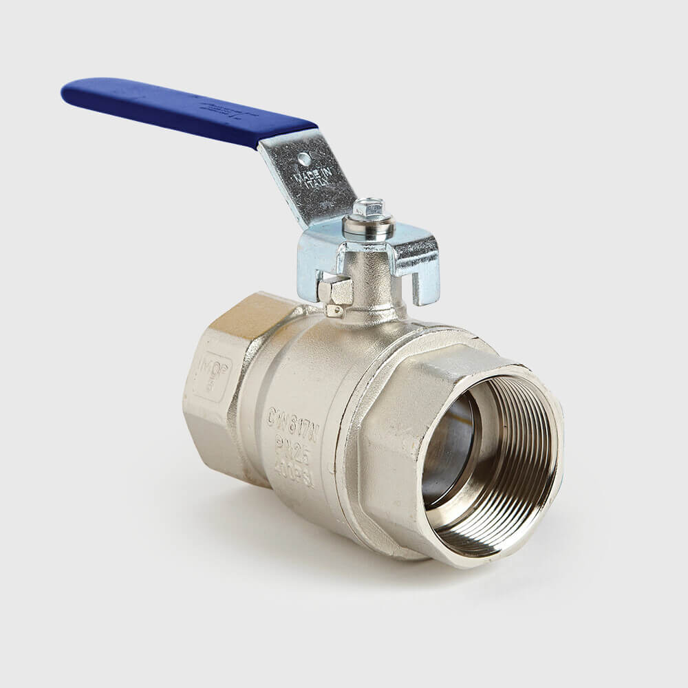 Hydro-S Ball valve brass nickel plated 1" female thread 25bar